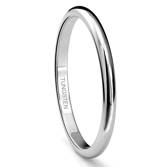 2MM White Tungsten Carbide Polished Classic Wedding Ring