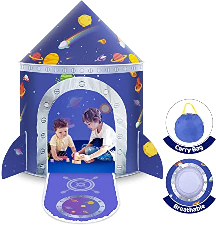 Kids Play Tent , Space Tent Children's Pop Up Tent Prince Castle House Palace Tent Game Tent with Carry Bag Portable Toy Christmas Birthday Gifts for Boys Girls Toddlers Indoor and Outdoor Plays