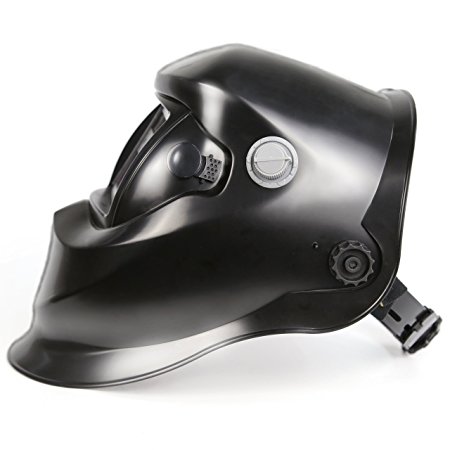 Solar Powered Welding Helmet Auto Darkening Hood with Adjustable Shade Range 4/9-13 for Mig Tig Arc Welder Mask Shield Black