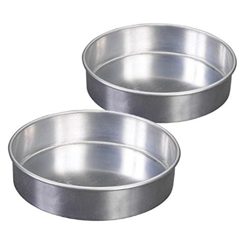 Nordic Ware 9" Round Non-stick Natural Aluminum Cake Pans (2 Pack), Metallic