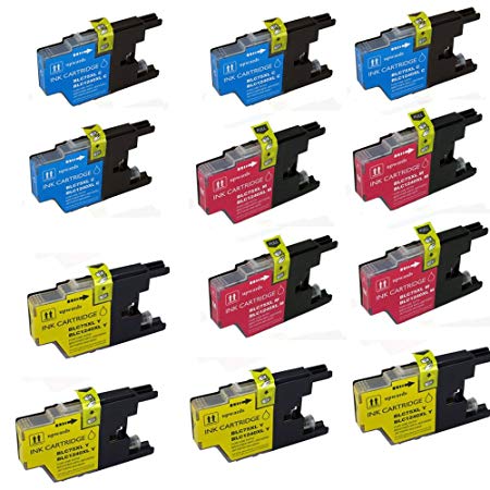 HOTCOLOR LC75C Cyan, LC75M Magneta, LC75Y Yellow Ink Cartridges LC75/LC79/LC71 LC 75 LC 79 LC 71 for Brother MFC-J430W MFC-J5910DW MFC-J625DW MFC-J6510DW Printer (4C 4M 4Y)