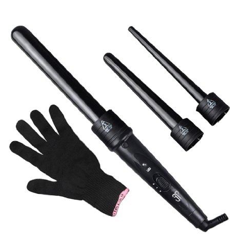 Curling Irons, Zealite 3 in 1 Hair Curling Wand Hair Styling Tools Kit for Hair Curler Wand Sizes 09-18 / 18-25 / 25 mm Ceramic Barrels   Heat Resistant Glove