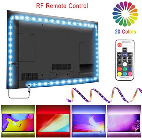 LED Strip Light,9.9ft Led Light Strip,RGB TV Backlight,Color Changing Light Strip with RF Remote Control,16 Color 5 Lightning Modes,5050 LEDs Bias Lighting for HDTV