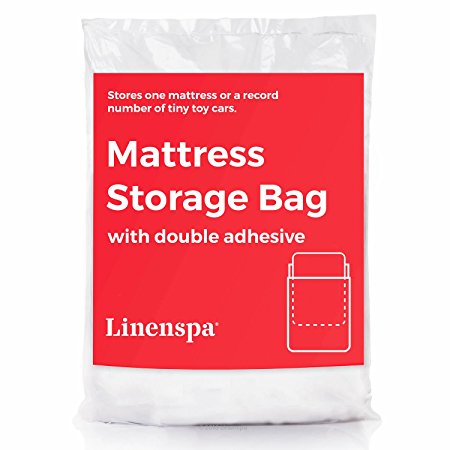 LINENSPA Mattress Storage Bag with Double Adhesive Closure - Fits Queen, Full and Full XL