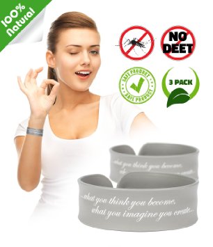 My Deer NEW Mosquito Repellent Silicone Slap Wrist Ankle Bracelets Deet Free Lasts 240 Hours One Size Fits All, 3PACK, with peppermint oil