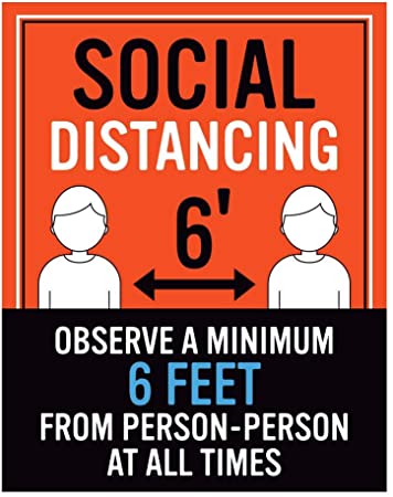 Social Distancing Sign Style 6 (8.5" x 11")