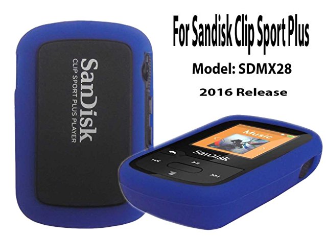 Silicone Case For SanDisk Clip Sport Plus Bluetooth MP3 Player (Model SDMX28) 2016 Release, Blue