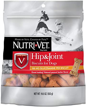 Nutri-Vet Hip & Joint Biscuits for Dogs | Tasty Dog Glucosamine Treat & Joint Supplement