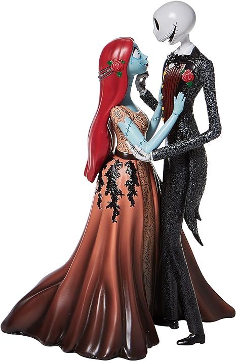 Enesco Disney Showcase Couture de Force The Nightmare Before Christmas Jack and Sally Embracing Figurine, 9.5 in H x 5.5 in W x 6.75 in L, Multicolor