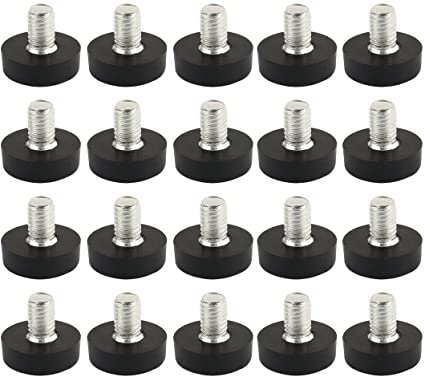 uxcell Home Round Base Adjustable Furniture Chair Desk Leveling Foot 8mm Thread Dia 20pcs