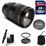 Canon Lens Kit With Canon EF 24-105mm f4L IS USM Zoom Lens  32 GB Transcend SD Card-77mm Thread for Canon Digital SLR CamerasConstructed with one Super-UD glass element and three aspherical lenses