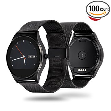 Fashion Smart Watch, Uwatch 1.22 inches IPS Round Touch Screen Water Resistant Smartwatch Phone With Sleep Monitor, Heart Rate Monitor and Pedometer for IOS and Android Device