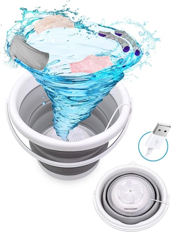 Portable Washing Machine, Mini Washing Machine with Foldable Laundry Bucket,Portable Turbo Washer by for Socks Underwear Bra, Travel Business Trip or College Rooms