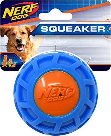 Nerf Dog 3in TPR EXO Squeak Ball - Blue/Orange