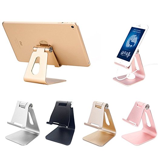Adjustable Cell Phone Desk Stand - ToBeoneer iPhone Stand Multi-angle Thicker Holder Cradle Dock for Samsung iPad iPhone X 8 7 6 6s Plus Charging,Office Accessories Desk All Android Smartphone (Gold)