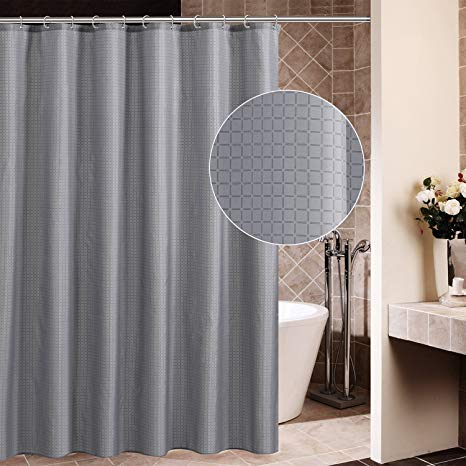 Shower Curtain Htovila 100% Polyester Decorative Bathroom Curtains Waterproof Mold-proof Anti-Bacterial With 12pcs Hooks Privacy Protection For Home and Hotel 180 x 180 Cm (72 x 72 Inch)