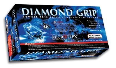 Microflex Diamond Grip Latex Gloves,  X-Large (100 Gloves)