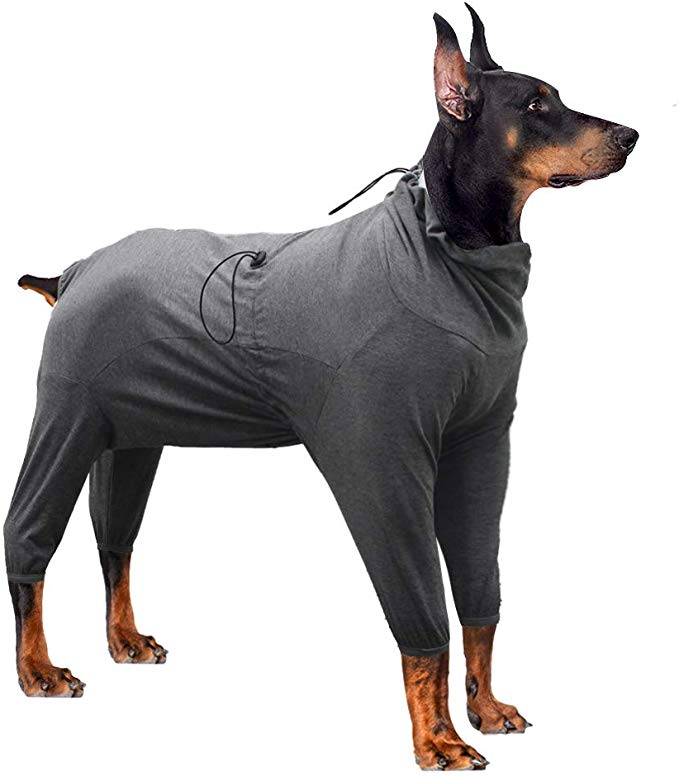 Heywean Dog Surgical Recovery Suit Thunder Shirts for Dogs Long Sleeve Keep Dog from Licking Abdominal Wound Protector E-Collar Alternative After Surgery Wear Pet Supplier