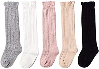 WENDYWU Baby Socks Uniform Knee High Socks Tube Ruffled Baby Girl Boy Stockings