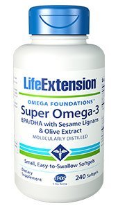 LIFE EXTENSION SUPER OMEGA 3 EPA DHA WITH SESAME LIGNANS AND OLIVE FRUIT EXTRACT 240