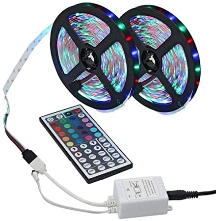 Rainlin 3528 SMD RGB Color Changing Strip Light with 44key Remote Controller Indoor String Lights LED Lights (20m)