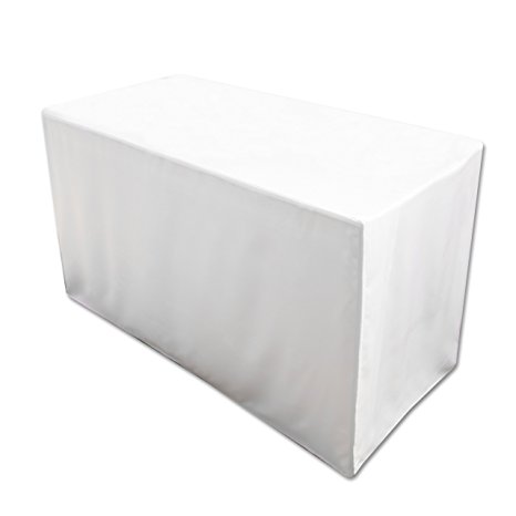 Folding Table Cover, Fitted Tablecloth for 6-Foot Folding Table, White