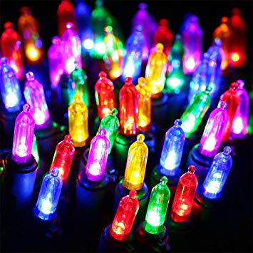 HAYATA Clear Bulbs Christmas Lights 100 LED 33ft Mini String Light - Fairy Lighting for Outdoor, Indoor, Garden, Landscape, Party, Home, Holiday, Garland, Christmas Tree Decorations (Multi Color)