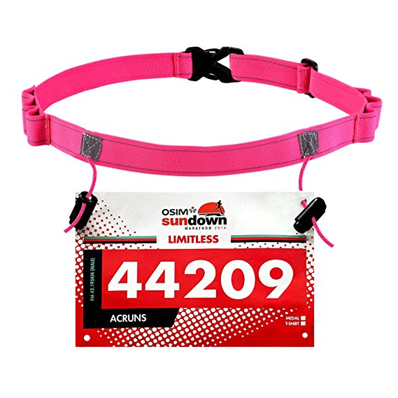 Maacool Running Number Belt for Running, Cycling ,Marathon,Triathlon Race,with 6 Gel Loops to attach energy gel