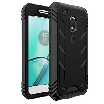 Poetic Revolution-Moto-G4-Play-Black Case, Poetic Revolution Series, Complete Protection Hybrid Case With Built-In Screen Protector for Motorola Moto G4 Play (2016) – Black