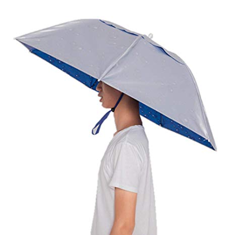 KINGSOO Umbrella Hat,Hand Free Hat,Head Wear with Free Tighten Clip for Fishing Gardening Outdoor Hiking