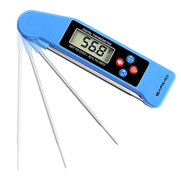 Instant Read Thermometer Super Fast Digital Electronic Food Thermometer for Outdoor and Kitchen Cooking BARIHO Perfect Meat Thermometer for Grilling and Barbecue