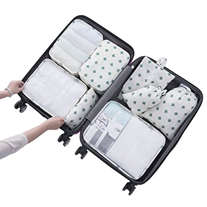 8 Set Packing Organizer,Waterproof Mesh Travel Luggage Packing Cubes with Shoes Bag