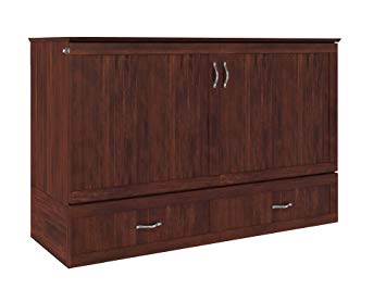 Atlantic Furniture AC624144 Hamilton Murphy Bed Chest with Charging Station & Mattress, Queen, Walnut