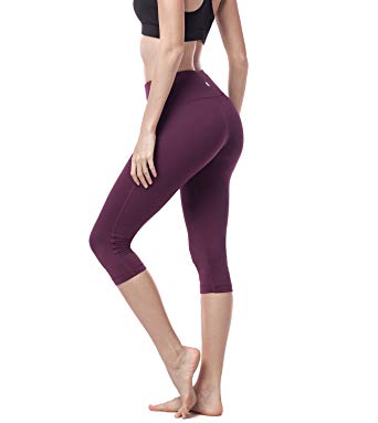 LAPASA Women's Yoga Capri Pants, Anti-Muffin Top High Waist, Hidden Pocket (Short Leggings, Plus Size Av.) L02