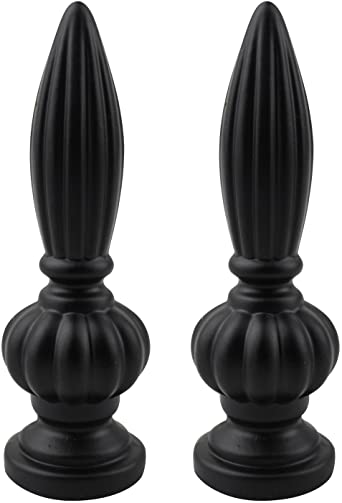 Urbanest Set of 2 Agnes Lamp Finial, 3 1/16-inch Tall, Matte Black