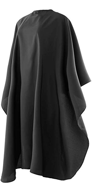 Adobella Hairdressing Cape, Professional Salon Quality Nylon, Lightweight Haircut Cape, Waterproof, Anti-Static, Large Hairdresser Cape, Suitable for Men, Women, Children, 55x35 Inches, Black (1 Pack)