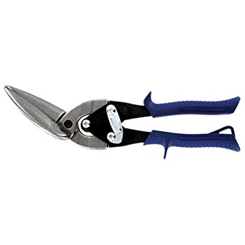 MIDWEST Power Cutters Long Cut Snip - Straight Cut Offset Tin Cutting Shears with Forged Blade & KUSH'N-POWER Comfort Grips - MWT-6516