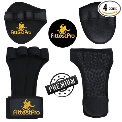 CrossfitWeightlifting Gloves With Wrist Wraps and Neoprene Hand Grip Pads Bundle Set For Men and Women - Money-Saving 2-in-1 Fitness Bundle for Cross Training Weightlifting and Gym Workout