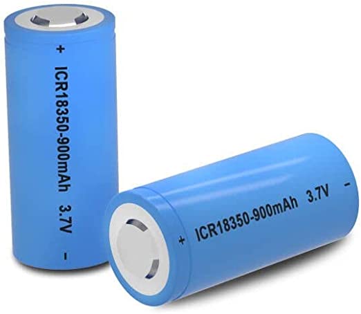 2 Packs 1500mAh 3.7V 18350 10A Button Top Li-ion Rechargeable Lithium Battery