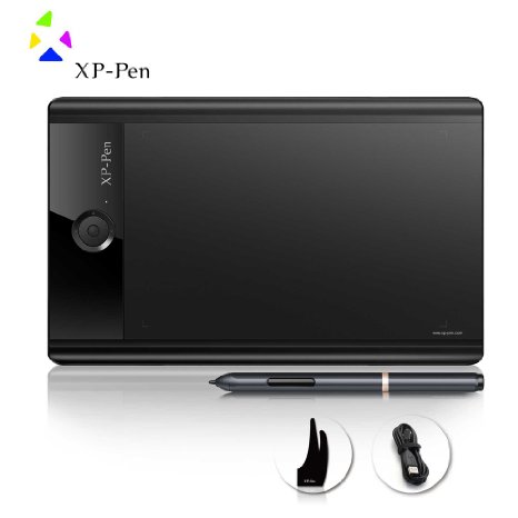 XP-Pen 9x6 Star04 Graphics Pen Tablet Drawing Tablet Battery-free Stylus Writing Board with 8GB Build-in Flash Memory and Rotary Switches Express Keys Black