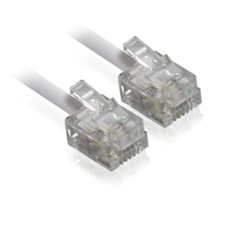 RJ11 to RJ11 Male BT Broadband Cable ADSL Modem Router Lead / Premium Quality / High Speed Internet Broadband / Router or Modem to RJ11 Phone Socket or Microfilter / 20M