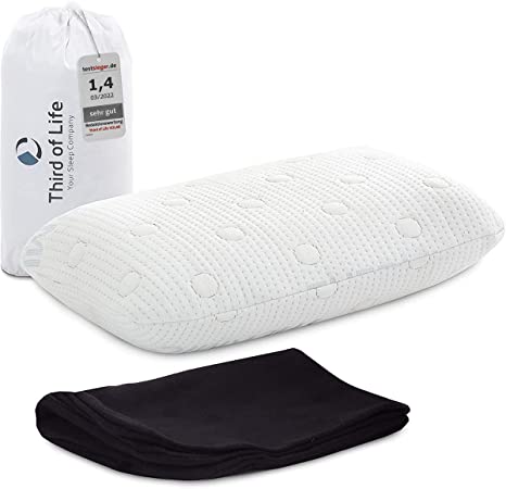 Aottop Travel Pillow │Orthopedic and Ergonomic Neck Support Pillows │Memory Foam | Thermo-regulating Pillowcase│Pillow/Neck Cushion for Travel by car Plane or Train│40 x 25 x 10 cm