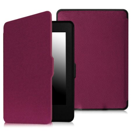 Fintie SmartShell Case for Kindle Paperwhite - The Thinnest and Lightest Leather Cover for All-New Amazon Kindle Paperwhite (Fits All versions: 2012, 2013, 2014 and 2015 New 300 PPI), Violet