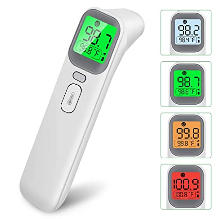 ZyeZoo Infrared Forehead Thermometer Non-Contact Digital Thermometer for Adults with Instant Accurate Reading Ear Thermometer for Kids Alarm and Memory Function Baby Fever Check Thermometer