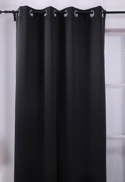 Deconovo Black Thermal Insulated Blackout Panel Curtain 52 By 63 Inch