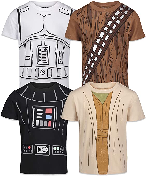 STAR WARS Chewbacca Darth Vader Stormtrooper Yoda 4 Pack T-Shirt