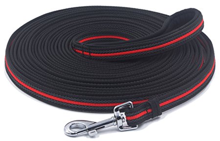 YOGADOG - Durable 15 Ft to 50 Ft Dog Tracking / Training Lead Leash - Long Lead with Padded Handle - Special Non-slip Design - For any Szie of Dogs