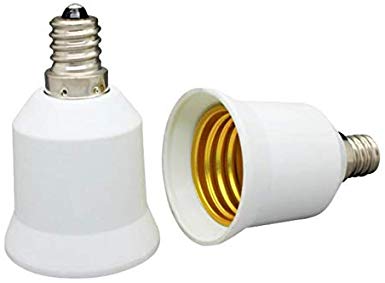 Onite E12 to E26 / E27 Adapter - Converts Chandelier Socket (E12) to fit Your Medium Socket (E26/E27) Bulb, 2-Pack