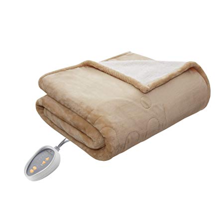 Woolrich Elect Electric Blanket with 20 Heat Level Setting Controller, Full: 80x84, Tan