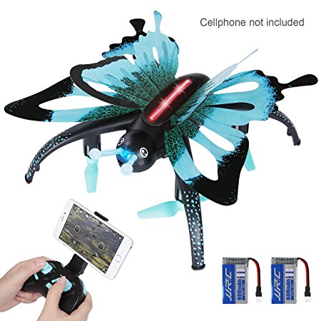 SGILE Mini Butterfly Drone with 480P Camera, RC Remote Control 4CH 6 Axis Gyro Quadcopter Aircraft UFO VR Mode Voice App Control, Easy to Control for Beginners Teens Kids